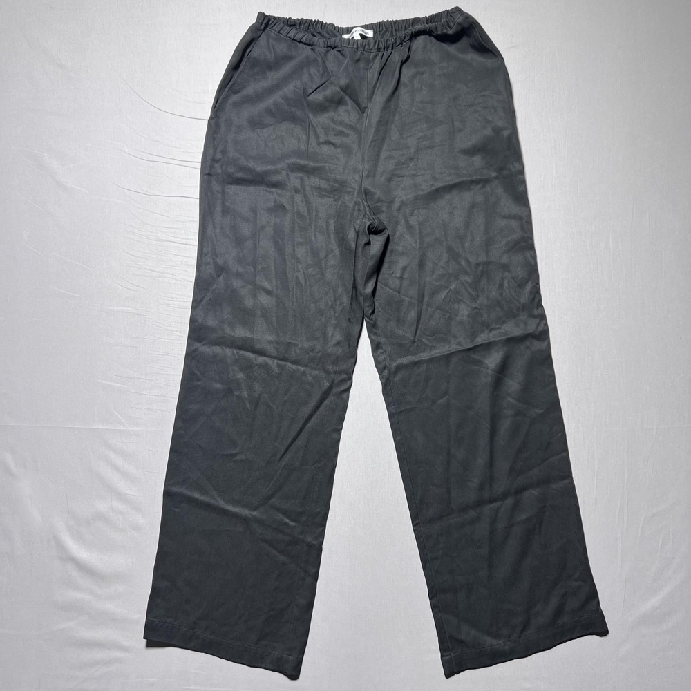 Reformation Black Tencel Lyocell Wide Leg Pull On High Rise Pants Womens M‎ USA